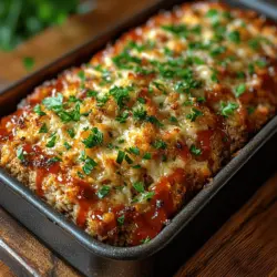 Meatloaf is a quintessential comfort food that has graced dinner tables for generations, embodying the essence of home-cooked meals. Its versatility allows for endless variations, accommodating various tastes and dietary preferences. While traditional meatloaf is often made with ground beef or pork, this innovative recipe reinvents the classic by using ground chicken, creating a lighter yet equally satisfying option. The addition of aromatic garlic and rich Parmesan cheese elevates this dish in both flavor and texture, resulting in a melt-in-your-mouth experience that is sure to impress.