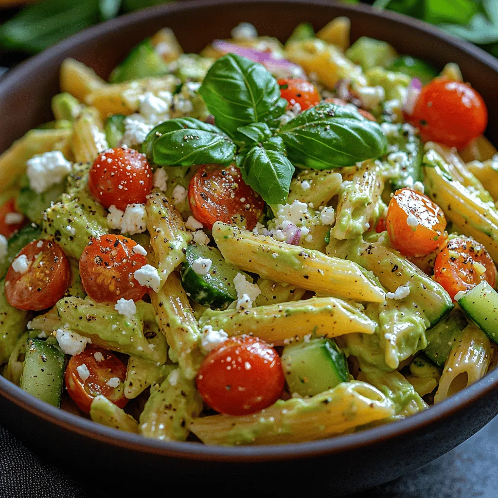 In recent years, avocados have surged in popularity, becoming a staple ingredient in kitchens around the world. Known for their rich, buttery texture and myriad health benefits, avocados have transcended their traditional roles in guacamole and toast toppings, finding their way into a variety of dishes, including salads, smoothies, and even desserts. One standout recipe that showcases the delightful creaminess of this superfood is the <strong>Creamy Avocado Pasta Salad</strong>.” /></p>
</p>
<h3>Instructions for Mixing the Cooled Pasta with Fresh Vegetables</h3>
</p>
<p>Once your pasta has been cooked to al dente perfection and has cooled, it’s time to bring the ingredients together for the Creamy Avocado Pasta Salad. Begin by placing the cooled pasta in a large mixing bowl. The cool temperature of the pasta is essential, as it prevents the avocado dressing from browning too quickly and allows the flavors to meld wonderfully.</p>
</p>
<p>Next, chop your fresh vegetables. You can use any combination of bell peppers, cherry tomatoes, cucumbers, and red onion. The key is to ensure that all vegetables are cut into uniform bite-sized pieces for even distribution throughout the salad. Add the chopped vegetables into the bowl with the pasta.</p>
</p>
<h3>Techniques for Gently Tossing the Salad</h3>
</p>
<p>To incorporate the avocado dressing without breaking the pasta or over-mashing the creamy avocado mixture, use a gentle folding technique. Start by adding the avocado dressing to the pasta and vegetables. With a large spatula or spoon, carefully lift the pasta from the bottom of the bowl and turn it over onto the top. Continue this process until the pasta is well-coated with the dressing and all ingredients are evenly mixed.</p>
</p>
<p>Be cautious not to stir vigorously; instead, focus on a gentle motion that combines the ingredients without crushing the pasta or the avocado. This technique helps maintain the salad’s texture, ensuring each bite is satisfying and creamy without being mushy.</p>
</p>
<h3>Adding Optional Ingredients</h3>
</p>
<p>For those looking to enhance their Creamy Avocado Pasta Salad, consider incorporating optional ingredients like feta cheese and leafy greens. Crumbled feta cheese can introduce a delightful salty contrast to the creamy avocado, enriching the overall flavor profile. Simply sprinkle the desired amount of feta over the salad and gently fold it in, ensuring it integrates without breaking apart.</p>
</p>
<p>Leafy greens, such as spinach or arugula, can also be added for an extra boost of nutrients. These greens not only contribute to the salad’s nutritional value but also add a refreshing crunch. Mix them in after you have combined the pasta and vegetables, again using a gentle folding motion to keep the salad light and airy.</p>
</p>
<h3>Serving Suggestions</h3>
</p>
<p>Presentation is key when serving the Creamy Avocado Pasta Salad. To make it visually appealing, consider serving it in a large, shallow bowl rather than a deep one. This allows the vibrant colors of the vegetables and the creamy green of the avocado dressing to shine. You can layer the salad ingredients for a beautiful effect, placing the pasta first, followed by vegetables and then the greens on top.</p>
</p>
<p>Enhance the visual appeal further by garnishing the salad with fresh herbs such as basil or cilantro. A sprinkle of finely chopped herbs not only adds a pop of color but also enhances the dish’s aroma and flavor. For a final touch, consider drizzling a little olive oil or a squeeze of fresh lemon juice over the top just before serving, which can elevate the dish’s freshness.</p>
</p>
<p>The Creamy Avocado Pasta Salad can be enjoyed warm or chilled, making it versatile for any occasion. If you opt to serve it warm, allow the salad to rest for a few minutes after mixing, as this can enhance the flavors. For a chilled version, cover it with plastic wrap and refrigerate for about 30 minutes before serving, allowing the flavors to meld beautifully.</p>
</p>
<h3>Nutritional Benefits</h3>
</p>
<p>This Creamy Avocado Pasta Salad is not only delicious but also packed with health benefits thanks to its wholesome ingredients.</p>
</p>
<p><strong>Avocado</strong> is a standout component, rich in healthy monounsaturated fats, which are beneficial for heart health. It also provides dietary fiber, which aids in digestion, as well as vitamins such as E, K, C, and B6. The creamy texture of avocado contributes to a satisfying meal while keeping the dish nutritious and fulfilling.</p>
</p>
<p><strong>Greek Yogurt</strong>, another key ingredient, adds creaminess without the excess calories of heavy creams. It is an excellent source of protein and probiotics, which support gut health. This ingredient contributes to a balanced macronutrient profile, making the salad not just a side dish but a potential main course.</p>
</p>
<p>The fresh vegetables included in the salad bring an array of vitamins, minerals, and antioxidants. Ingredients like tomatoes and bell peppers are rich in vitamin C, while cucumbers add hydration and crunch.</p>
</p>
<p>Overall, the balance of healthy fats from the avocado, protein from the Greek yogurt, and the vitamins and minerals from the fresh vegetables creates a well-rounded meal option that can keep you satisfied and nourished.</p>
</p>
<h3>Variations and Customization</h3>
</p>
<p>One of the greatest aspects of the Creamy Avocado Pasta Salad is its adaptability. For those following a vegan diet, you can easily substitute Greek yogurt with a plant-based alternative, such as cashew cream or silken tofu blended until smooth. This will maintain the creamy texture of the dressing while keeping the dish entirely plant-based.</p>
</p>
<p>If you want to make the salad more filling, consider adding proteins. Grilled chicken, chickpeas, or shrimp can be excellent additions, transforming the salad into a more substantial meal. Simply cook the protein of your choice and fold it into the salad before serving.</p>
</p>
<p>Seasonal variations can also keep this dish exciting. Feel free to use whatever fresh produce is available at your local market. In the summer, add sweet corn or zucchini, while autumn might inspire you to incorporate roasted butternut squash or kale.</p>
</p>
<h3>Conclusion</h3>
</p>
<p>In conclusion, the Creamy Avocado Pasta Salad stands out as a delicious, nutritious, and highly adaptable dish suitable for any occasion. Its creamy texture, vibrant colors, and rich flavors make it a delightful addition to your meal rotation. Whether you serve it as a light lunch, a side dish at a barbecue, or a filling dinner, this salad is sure to please.</p>
</p>
<p>Don’t hesitate to experiment with the recipe—try different ingredients, flavors, and textures to make it your own. By incorporating fresh, healthy ingredients into your everyday meals, you can enjoy not only better health but also the joy of preparing and sharing delightful dishes. Embrace the versatility and goodness of the Creamy Avocado Pasta Salad, and let it become a staple in your culinary repertoire.</p>
</div>