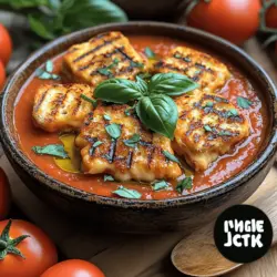 Roasted Tomato Basil Soup with Grilled Cheese Croutons