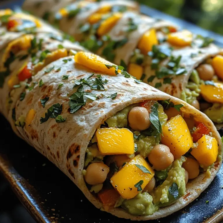 Tropical Delight Avocado Mango Chickpea Wraps are a vibrant and nutritious option for anyone looking to enjoy a refreshing meal that bursts with flavor. This recipe combines the creaminess of ripe avocado, the sweetness of mango, and the heartiness of chickpeas, all wrapped in a wholesome tortilla. As the days get warmer and we crave lighter meals, these wraps stand out as an excellent choice for lunch, dinner, or a quick snack. Not only are they easy to make, but they are also packed with essential nutrients that can help fuel your day.