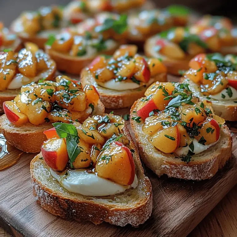 As the summer sun casts its warm glow, it's the perfect time to indulge in fresh, seasonal ingredients that embody the essence of the season. One of the most delightful ways to celebrate summer's bounty is through a vibrant and flavorful Sweet Summer Peach Bruschetta. This recipe not only highlights the juicy sweetness of ripe peaches but also elevates the classic Italian appetizer experience to new heights. Whether you’re hosting a backyard barbecue, a picnic at the park, or simply enjoying a leisurely evening at home, this bruschetta is sure to impress your guests and tantalize your taste buds.