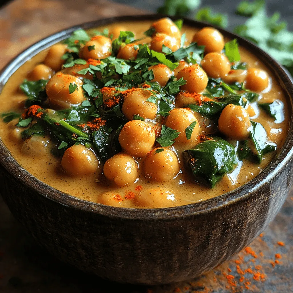 Chickpea and Spinach Delight is a vibrant and nutritious dish that has gained popularity for its delightful blend of textures and flavors. This recipe masterfully combines the earthy goodness of chickpeas with the fresh, green tones of spinach, all enveloped in a luscious coconut sauce that brings everything together. It’s not just a meal; it’s a celebration of plant-based ingredients and the rich tapestry of spices that can elevate simple components into a culinary masterpiece. Perfect for weeknight dinners, meal prepping, or impressing guests at a dinner party, this dish is both satisfying and packed with health benefits.