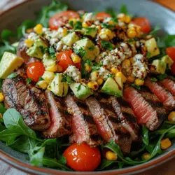 In the realm of fresh and fulfilling meals, a salad can often steal the spotlight, especially when it boasts vibrant flavors and wholesome ingredients. Enter the delightful Balsamic Bliss: Steak Gorgonzola Salad with Grilled Corn. This recipe harmonizes the rich taste of marinated flank steak, the creamy tang of Gorgonzola cheese, and the sweetness of grilled corn, all atop a bed of fresh greens. Whether you're looking for a nutritious lunch, a light dinner, or a show-stopping dish for a gathering, this salad is sure to impress.
