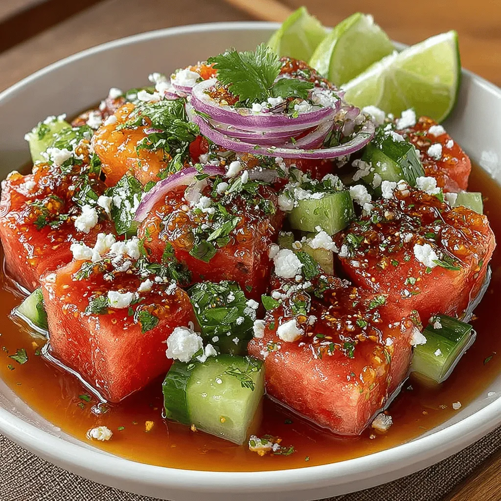 To make the Spicy Zingy Watermelon Delight, start by preparing your ingredients with care: