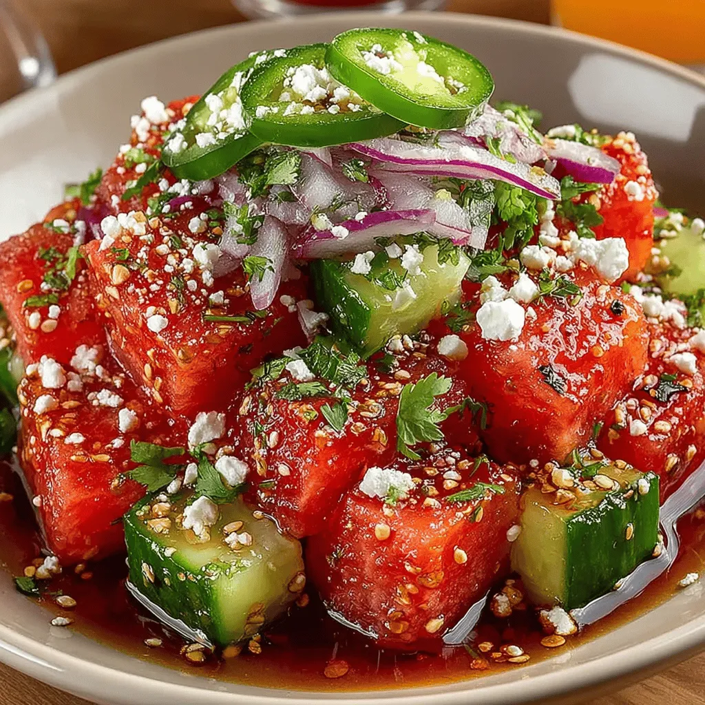 To make the Spicy Zingy Watermelon Delight, start by preparing your ingredients with care: