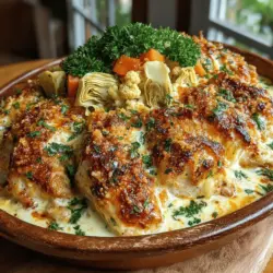 Zesty Creamy Lemon Artichoke Chicken Bake
