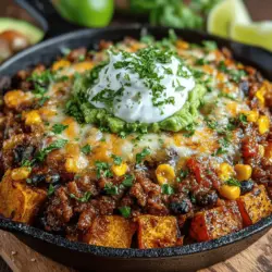 In the quest for quick, nutritious meals that the whole family will love, the Sweet Potato & Turkey Enchilada Skillet stands out as a winner. This one-pan dish not only boasts a vibrant palette of flavors but also packs a punch with its health benefits. It combines the sweetness of tender sweet potatoes with the savory notes of ground turkey, all enveloped in a delicious enchilada sauce. The appeal of this dish lies in its balance—it's satisfying without being overly heavy, making it perfect for any weeknight dinner.