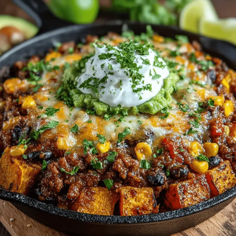In the quest for quick, nutritious meals that the whole family will love, the Sweet Potato & Turkey Enchilada Skillet stands out as a winner. This one-pan dish not only boasts a vibrant palette of flavors but also packs a punch with its health benefits. It combines the sweetness of tender sweet potatoes with the savory notes of ground turkey, all enveloped in a delicious enchilada sauce. The appeal of this dish lies in its balance—it's satisfying without being overly heavy, making it perfect for any weeknight dinner.