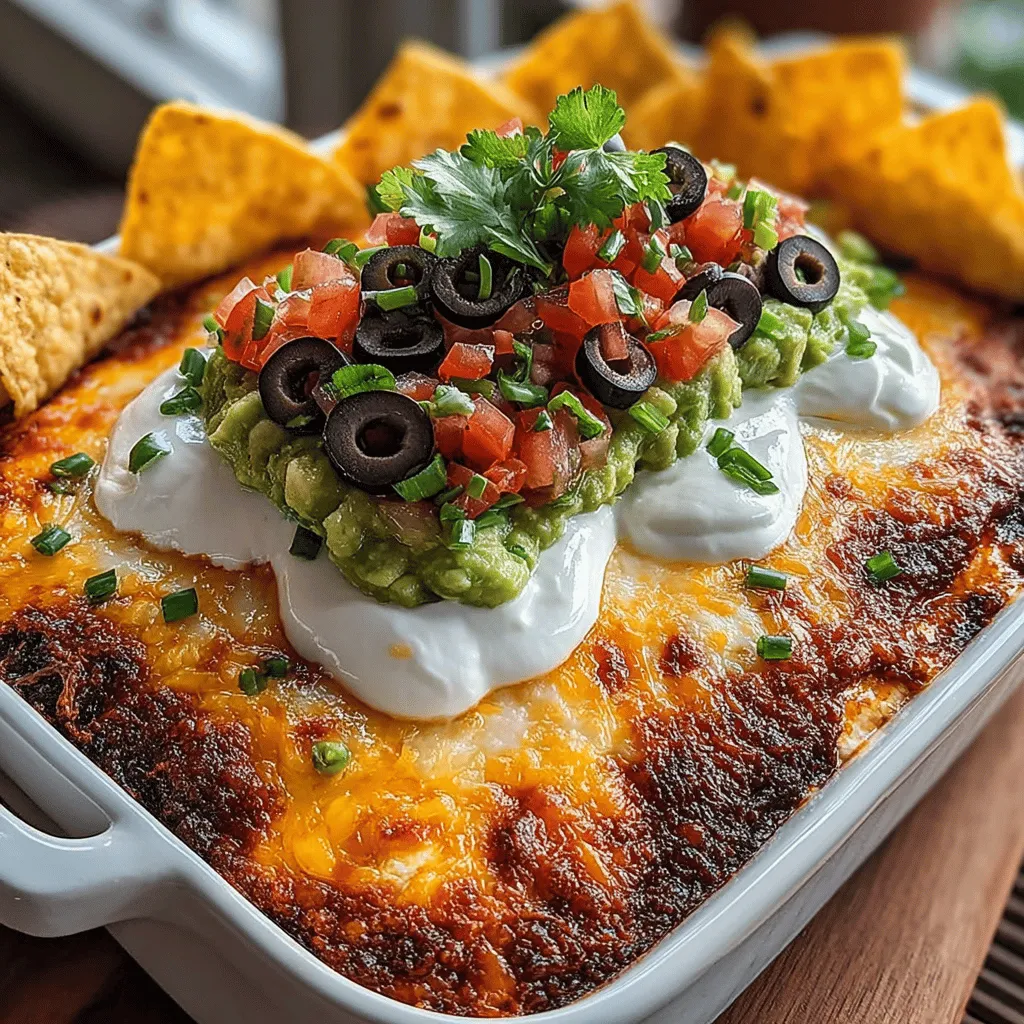 The Fiesta Layered Taco Bean Dip is a vibrant, crowd-pleasing dish that has become synonymous with gatherings and celebrations. This beloved appetizer brings together a medley of flavors and textures that appeal to everyone, making it a must-have at parties, game days, or casual get-togethers. As guests dip their chips into the colorful layers, they are greeted with a delightful combination of creamy, savory, and zesty elements that create a fiesta for the palate.