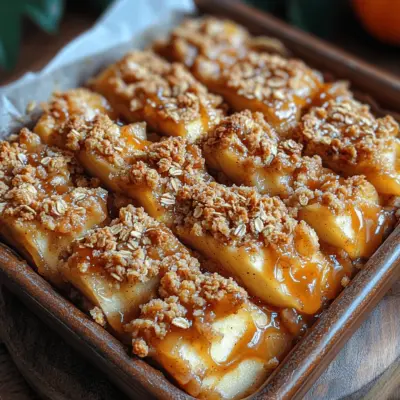 Sweet Caramel Apple Crumble Bars