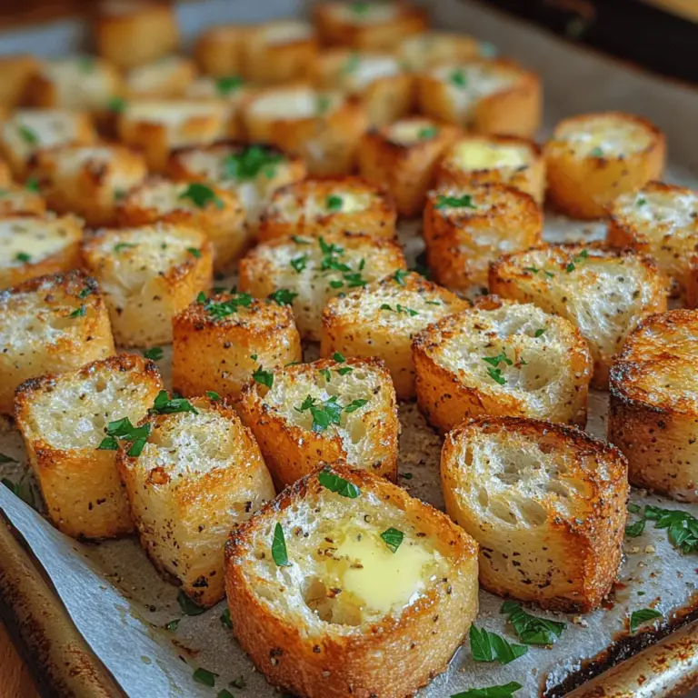 Croutons are more than just a garnish; they are a delightful addition that elevates a range of dishes, from crisp salads to comforting soups. These small, crunchy bites add texture, flavor, and a satisfying crunch, making them a favorite in many kitchens. Among the myriad of crouton varieties, the Crunchy Garlic Butter Croutons stand out for their rich flavor profile and simplicity in preparation. With just a handful of ingredients, you can transform stale bread into a gourmet topping that enhances your meals.