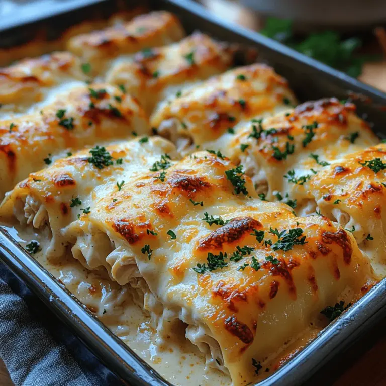Lasagna is a beloved dish that has won hearts around the world with its layered goodness, rich flavors, and comforting nature. However, if you're looking to invigorate your dinner table with a new twist, Creamy Chicken Alfredo Lasagna Rolls are the perfect solution. This innovative recipe combines the classic elements of lasagna with a creamy Alfredo sauce, tender chicken, and a medley of cheeses, all wrapped in delicate lasagna noodles. The result is a dish that offers a delightful presentation, a comforting texture, and a savory flavor profile that will leave everyone asking for seconds.