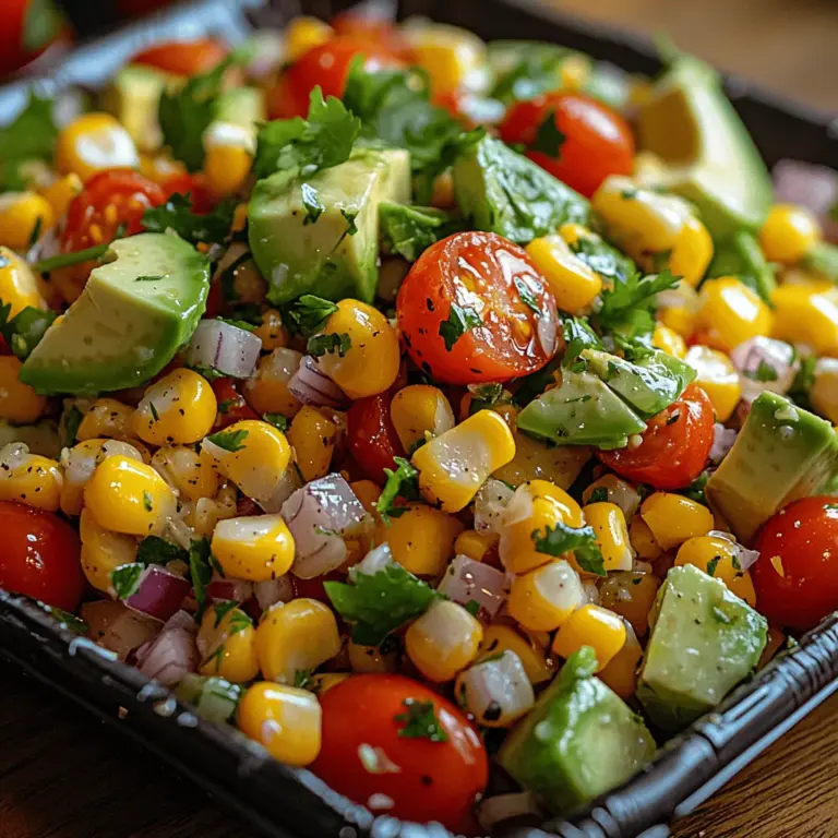 At the heart of the Sunny Sweet Corn Salad are key ingredients that not only contribute to its vibrant appearance but also pack a nutritional punch. Let’s explore these components and the benefits they bring to the table: