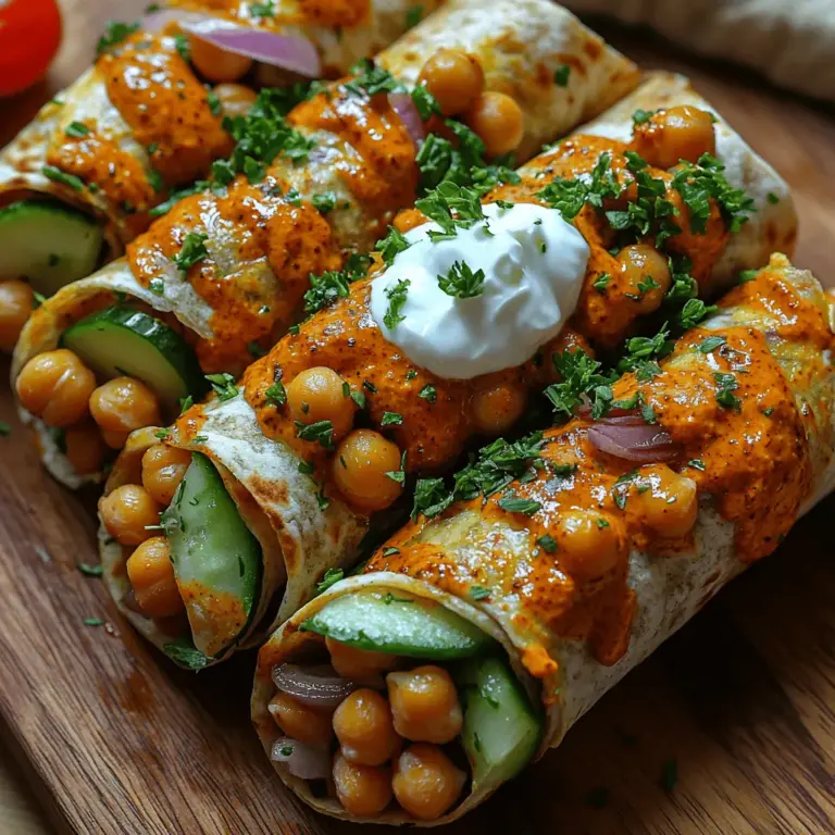 In the world of quick and healthy meals, Smoky Harissa Chickpea Wraps stand out as a delightful option that caters to both flavor and nutrition. This vibrant dish combines the earthy flavors of chickpeas with the spicy kick of harissa, all wrapped in a wholesome tortilla. Perfect for a lunch on the go or a light dinner, this recipe not only tantalizes the taste buds but also packs a nutritional punch. The harmonious blend of textures and flavors in these wraps makes them a fantastic choice for anyone looking to enjoy a satisfying meal without compromising on health.