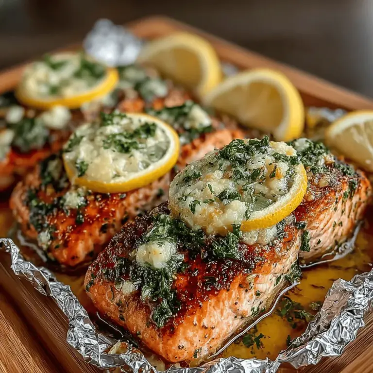 When preparing your Buttery Garlic Herb Salmon Packets, a sturdy baking sheet is essential. This tool aids in the easy transfer of the salmon packets to and from the oven, ensuring stability and preventing spills. Opt for a baking sheet with a rim to catch any potential drips from the foil packets, which may contain delicious melting butter and juices. This not only facilitates a hassle-free cooking experience but also ensures that your workspace remains clean. Additionally, a heavier baking sheet will distribute heat evenly, contributing to a perfectly cooked salmon.