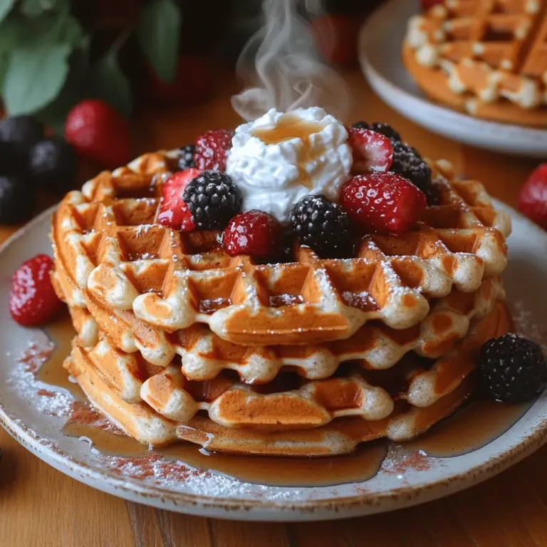 Imagine waking up to the enticing aroma of freshly made waffles wafting through your kitchen. These high-protein cottage cheese waffles not only fill your home with a delightful scent but also promise a deliciously satisfying start to your day. Whether you enjoy them as a healthy breakfast option or a post-workout snack, these waffles are a perfect blend of taste and nutrition. Their fluffy texture, combined with the creamy richness of cottage cheese, makes them a unique twist on traditional waffles.