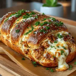 Baked Chicken Alfredo Crescent Braid