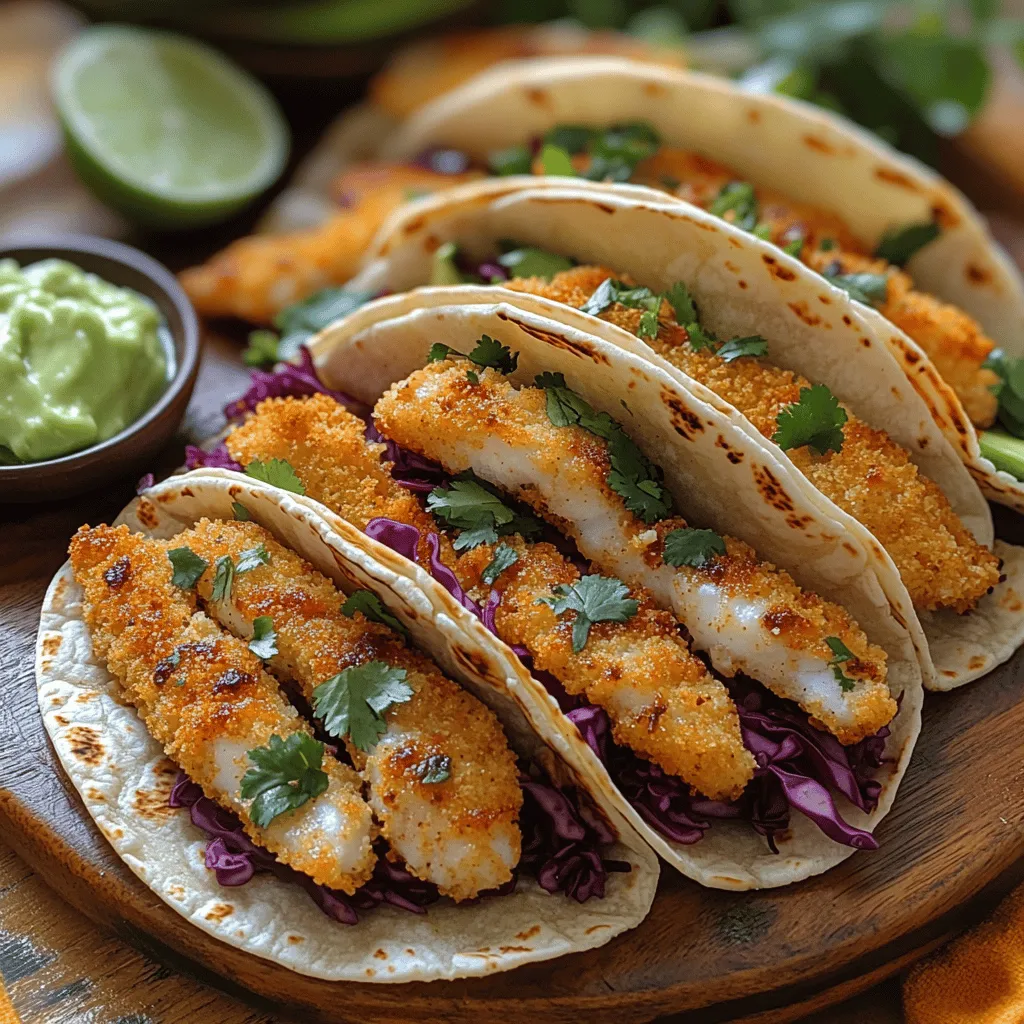 In the realm of culinary delights, few dishes can rival the vibrant flavors and satisfying textures found in Crispy Baked Fish Tacos. This recipe invites you to experience a harmonious blend of tender, flaky fish encased in a crunchy panko breadcrumb coating, complemented by a medley of fresh toppings and a zesty lime sauce. Whether you're looking for a quick weeknight dinner or a festive option to impress guests, these tacos not only deliver on taste but also provide a nutritious meal that can be enjoyed by all.