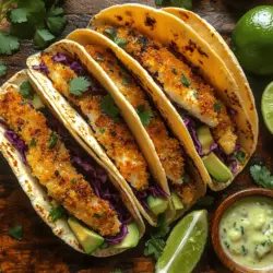 In the realm of culinary delights, few dishes can rival the vibrant flavors and satisfying textures found in Crispy Baked Fish Tacos. This recipe invites you to experience a harmonious blend of tender, flaky fish encased in a crunchy panko breadcrumb coating, complemented by a medley of fresh toppings and a zesty lime sauce. Whether you're looking for a quick weeknight dinner or a festive option to impress guests, these tacos not only deliver on taste but also provide a nutritious meal that can be enjoyed by all.