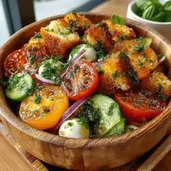 Panzanella salad is a vibrant and refreshing dish that beautifully embodies the essence of Italian cuisine—simplicity, freshness, and the celebration of seasonal ingredients. Originating from the rustic regions of Tuscany, this salad is a staple of Italian summer dining. At its core, Panzanella is a bread salad, traditionally made with leftover stale bread, ripe tomatoes, and a drizzle of olive oil. The combination may sound humble, but when prepared with care and quality ingredients, it transforms into a delightful dish that captures the flavors of summer.