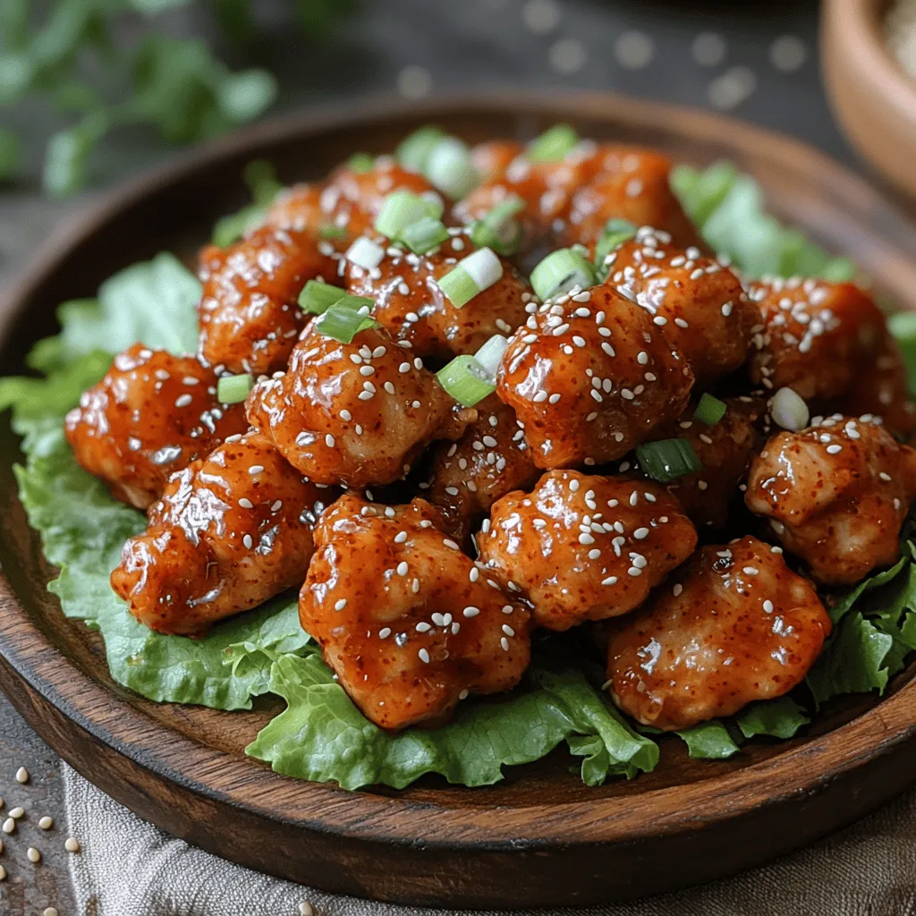 Embrace the bold and irresistible flavors of Korean cuisine with this recipe for Spicy Korean BBQ Chicken Bites. These delightful morsels are not just a treat for the taste buds; they're also a celebration of the rich culinary traditions of Korea. Perfectly marinated in a savory blend of soy sauce, gochujang, and honey, these bite-sized chicken pieces are sure to be a hit at any gathering. Whether enjoyed as an appetizer, served over rice, or wrapped in crisp lettuce leaves, this dish combines ease of preparation with the distinct tastes of Korean BBQ.