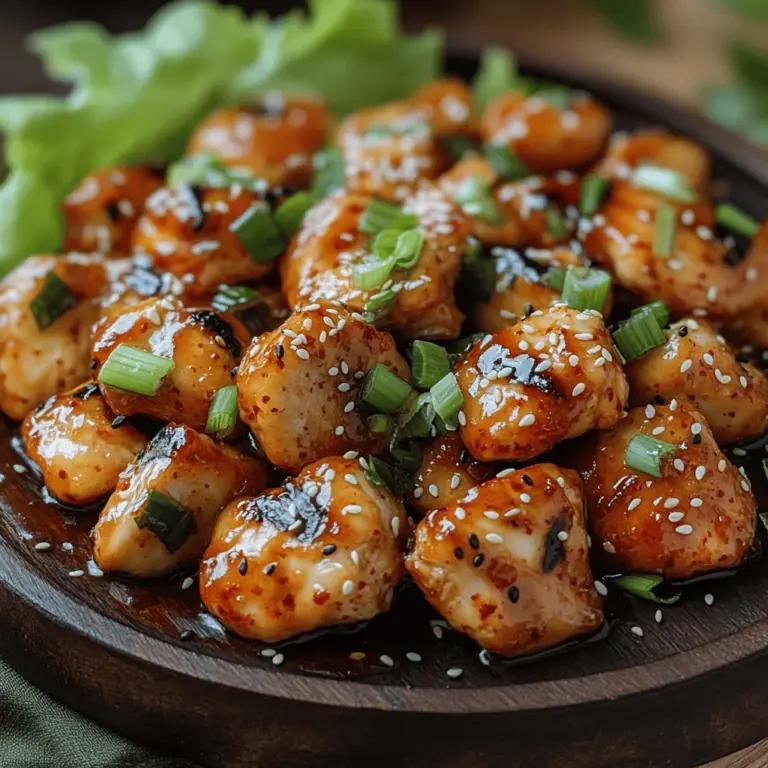 Embrace the bold and irresistible flavors of Korean cuisine with this recipe for Spicy Korean BBQ Chicken Bites. These delightful morsels are not just a treat for the taste buds; they're also a celebration of the rich culinary traditions of Korea. Perfectly marinated in a savory blend of soy sauce, gochujang, and honey, these bite-sized chicken pieces are sure to be a hit at any gathering. Whether enjoyed as an appetizer, served over rice, or wrapped in crisp lettuce leaves, this dish combines ease of preparation with the distinct tastes of Korean BBQ.