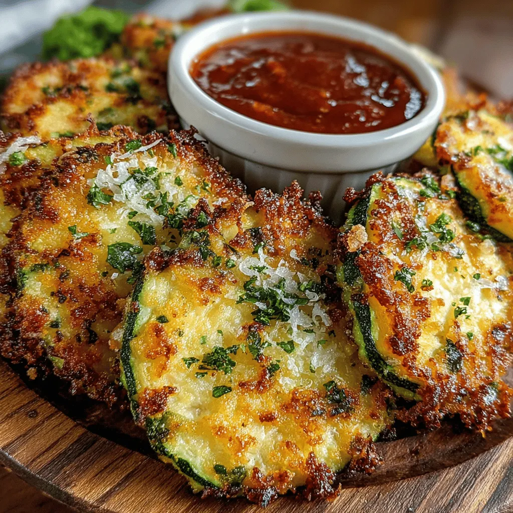 To achieve the perfect Crunchy Zucchini Parmesan Crisps, the breading process is crucial. Start by preparing your breading station with three shallow bowls. In the first bowl, place about 1 cup of all-purpose flour (or almond flour for a gluten-free option). In the second bowl, crack and whisk two large eggs, adding a pinch of salt and pepper for flavor. Finally, in the third bowl, combine 1 cup of breadcrumbs (panko for extra crunch works best) with 1 cup of grated Parmesan cheese and a sprinkle of Italian seasoning.