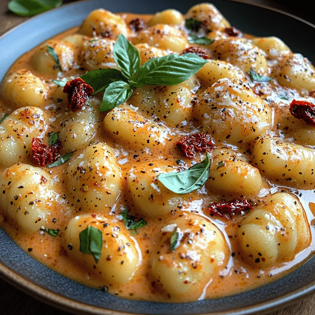 Welcome to the delightful world of creamy sun-dried tomato gnocchi, a dish that encapsulates the comforting essence of Italian cuisine while offering an explosion of rich flavors that are sure to please every palate. Gnocchi, often referred to as the pillowy dumplings of Italy, has become a beloved staple in kitchens around the globe. The combination of tender potato gnocchi and the savory sweetness of sun-dried tomatoes creates a uniquely satisfying meal that is perfect for any occasion, whether it's a weeknight dinner or a special gathering with friends and family.
