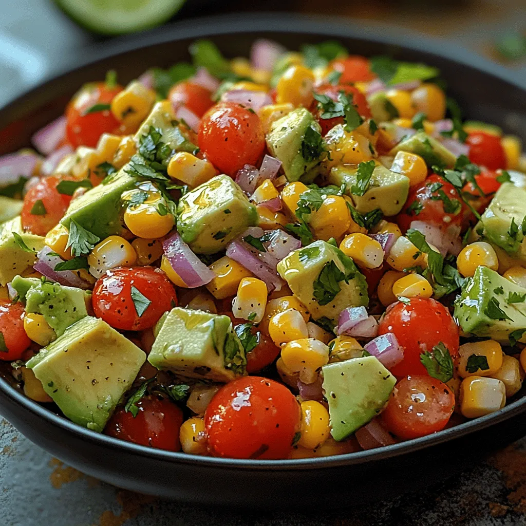 As the summer sun shines brightly, there's nothing quite like a refreshing salad to elevate your gatherings or serve as a light meal. The Sunny Bliss Sweet Corn & Avocado Salad is a delightful medley of vibrant colors and fresh ingredients that not only pleases the palate but also nourishes the body. This salad embodies the essence of summer with its bright yellows and greens, making it a visually appealing dish that is as enjoyable to eat as it is to look at.