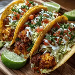 Crispy Buffalo Ranch Cauliflower Tacos