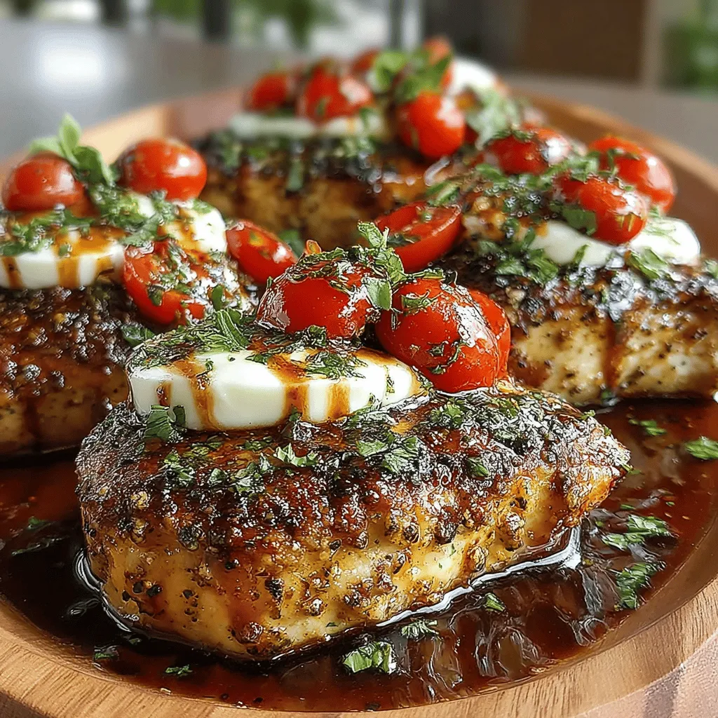 Balsamic Glazed Caprese Chicken is a culinary masterpiece that brilliantly merges the robust flavors of chicken with the fresh, vibrant elements typically found in a traditional Caprese salad. This dish stands out not only for its taste but also for its visual appeal, making it a perfect choice for both casual weeknight dinners and elegant gatherings. The combination of succulent chicken breasts, creamy mozzarella, juicy cherry tomatoes, and fragrant basil is elevated by a sweet and tangy balsamic glaze that adds depth and complexity to every bite.