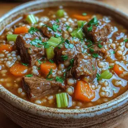 Hearty Slow Cooked Beef and Barley Stew