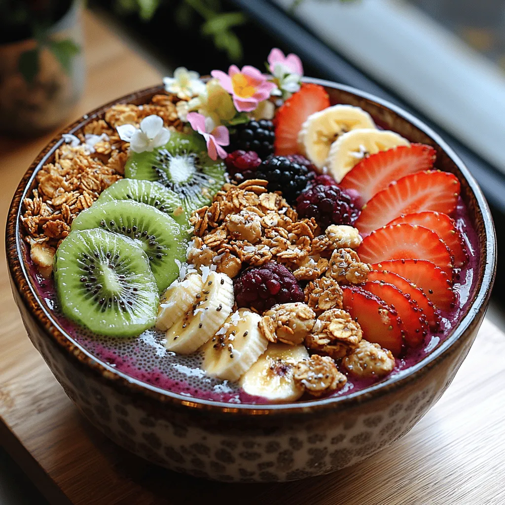 In the world of healthy eating, the Bright Berry Chia Smoothie Bowl stands out as a delightful and visually striking option that caters to both taste and nutrition. This vibrant dish combines the natural sweetness of mixed berries with the unique texture of chia seeds, creating a breakfast or snack that is as satisfying as it is wholesome. Not only does it provide a refreshing start to your day, but it also packs a powerful punch of vitamins and minerals essential for overall health.