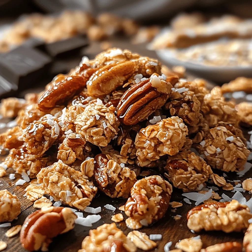 When it comes to snacking, few things can rival the delightful combination of flavors and textures found in Crunchy Maple Pecan Clusters. This irresistible recipe marries the nutty richness of pecans with the natural sweetness of maple syrup, creating a treat that is not only delicious but also healthy. Packed with wholesome ingredients, these clusters make for an ideal snack option, whether you're looking to satisfy a midday craving or add a crunchy topping to your breakfast yogurt or oatmeal.