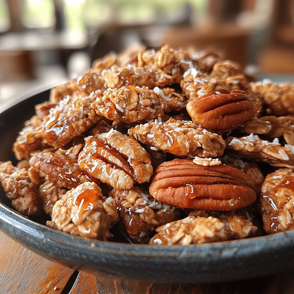 When it comes to snacking, few things can rival the delightful combination of flavors and textures found in Crunchy Maple Pecan Clusters. This irresistible recipe marries the nutty richness of pecans with the natural sweetness of maple syrup, creating a treat that is not only delicious but also healthy. Packed with wholesome ingredients, these clusters make for an ideal snack option, whether you're looking to satisfy a midday craving or add a crunchy topping to your breakfast yogurt or oatmeal.