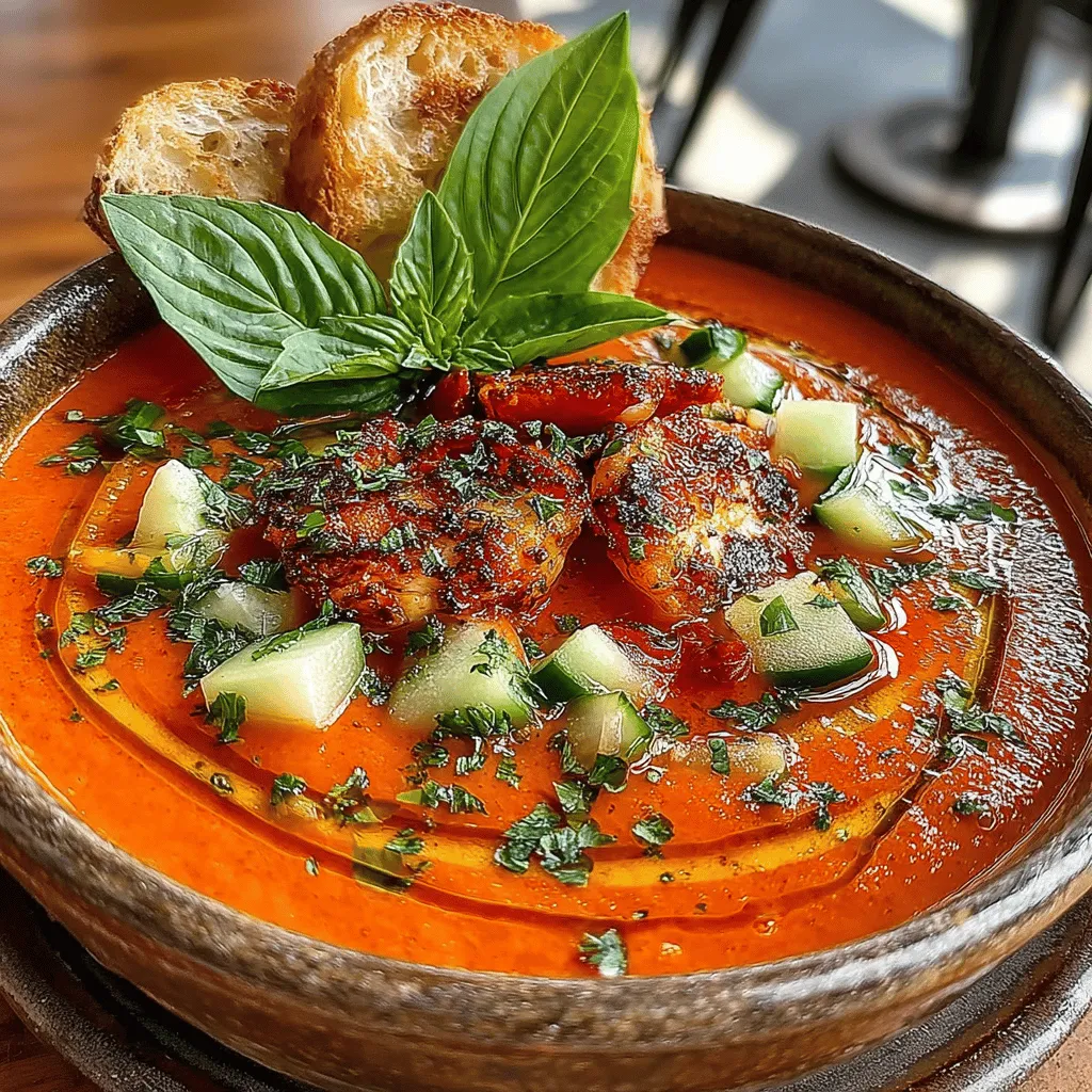 As the sun shines brighter and the temperatures rise, nothing quite satisfies like a bowl of chilled soup, and there’s no better choice than Garden Fresh Chilled Tomato Basil Soup. This vibrant dish brings together the quintessential flavors of summer, showcasing the natural sweetness of ripe tomatoes and the aromatic essence of fresh basil. With its bright red hue and inviting fragrance, this chilled soup is not just a feast for the eyes but also a celebration of seasonal ingredients that are both delicious and nutritious.