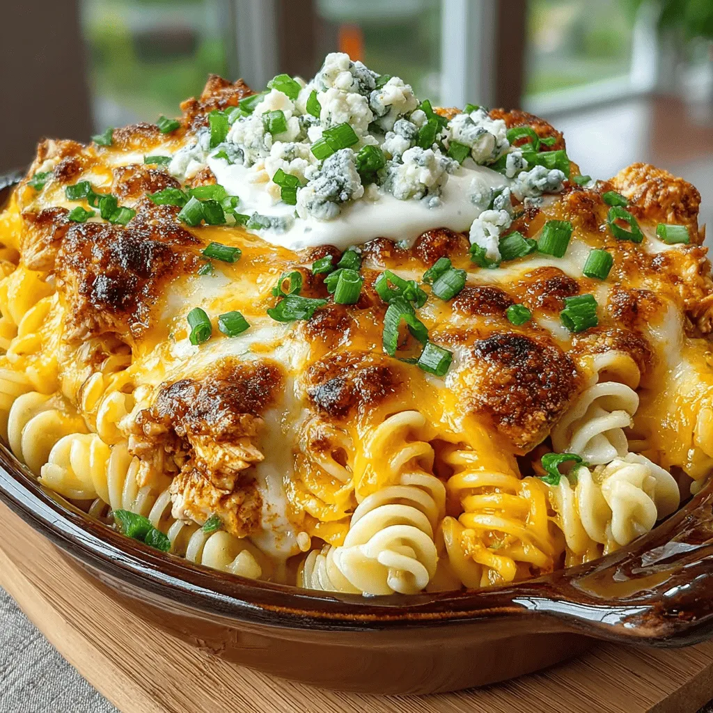 If you're looking for a dish that perfectly marries bold flavors with comforting textures, our Spicy & Cheesy Buffalo Chicken Pasta Bake is the answer. This recipe reimagines the beloved buffalo chicken, known for its spicy kick and savory depth, by incorporating it into a creamy, cheesy pasta bake that is sure to become a family favorite. Ideal for a cozy night in or as a crowd-pleaser at parties and game day events, this dish offers a delightful blend of heat and richness that satisfies even the most discerning palate.