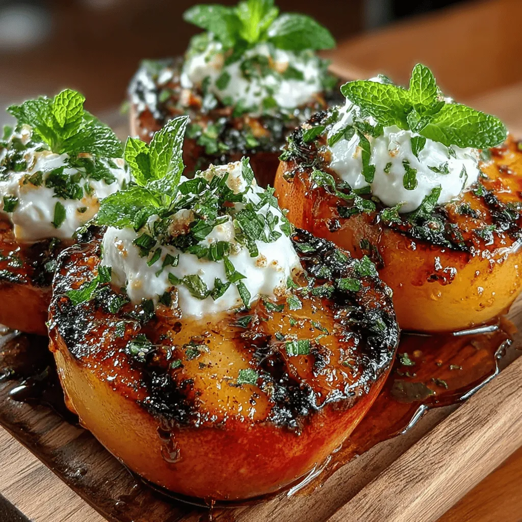 To elevate your grilled peaches, a delicious honey yogurt topping is essential. This creamy blend not only complements the sweetness of the peaches but also adds a refreshing tang that balances the dish perfectly.