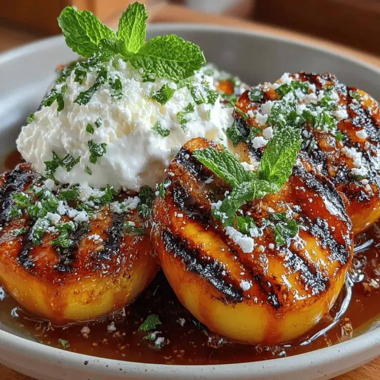 To elevate your grilled peaches, a delicious honey yogurt topping is essential. This creamy blend not only complements the sweetness of the peaches but also adds a refreshing tang that balances the dish perfectly.