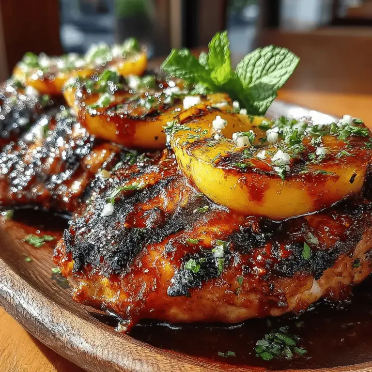 As the warm sun shines and the scent of summer fills the air, there’s nothing quite like the joy of grilling outdoors. One dish that captures the essence of this season is Juicy Grilled Peach BBQ Chicken. This delightful recipe brings together the sweet, juicy goodness of ripe peaches and the smoky, savory flavor of barbecue chicken, creating a perfect harmony that tantalizes the taste buds. With its vibrant colors and mouthwatering aroma, this dish is sure to be a hit at family gatherings, summer barbecues, or casual weeknight dinners.