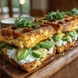 Welcome to the delicious world of Savory Cheddar Chive Waffle Sandwiches, where traditional breakfast fare meets innovative culinary creativity. This unique recipe reinvents the classic waffle, transforming it from a sweet morning staple to a savory delight that can be enjoyed at any time of day. The combination of crispy, golden waffles filled with melted sharp cheddar cheese and fresh chives offers a tantalizing experience for your taste buds. Whether you're hosting a weekend brunch or simply craving a satisfying meal, these waffles serve as the perfect base for a flavorful sandwich that's sure to impress.