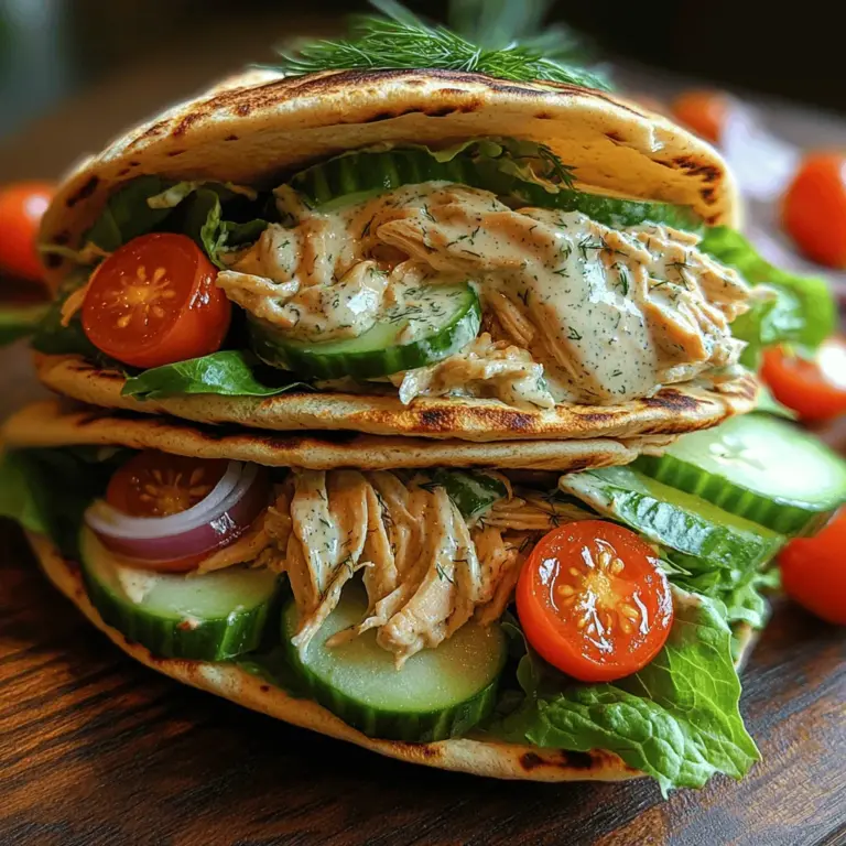 In today's fast-paced world, finding a meal that is not only quick to prepare but also healthy and satisfying can be a challenge. Enter the Creamy Dill Ranch Chicken Pita Pockets, a delightful dish that combines convenience with flavor, making it an ideal choice for lunch, dinner, or even a snack. This recipe is a celebration of fresh ingredients and a creamy dill ranch dressing that elevates the entire experience, ensuring that every bite is both delicious and nutritious.