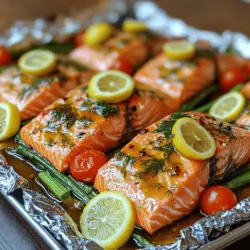 If you’re looking for a quick, flavorful, and nutritious meal, Zesty Lemon Dill Salmon Foil Packs are the perfect solution. This dish combines the rich, buttery flavor of fresh salmon with the bright acidity of lemon and the unique aroma of dill, creating a delightful experience for your taste buds. Not only does this recipe deliver on taste, but it also brings an array of health benefits and convenience that make it a go-to choice for busy weeknights or outdoor gatherings.