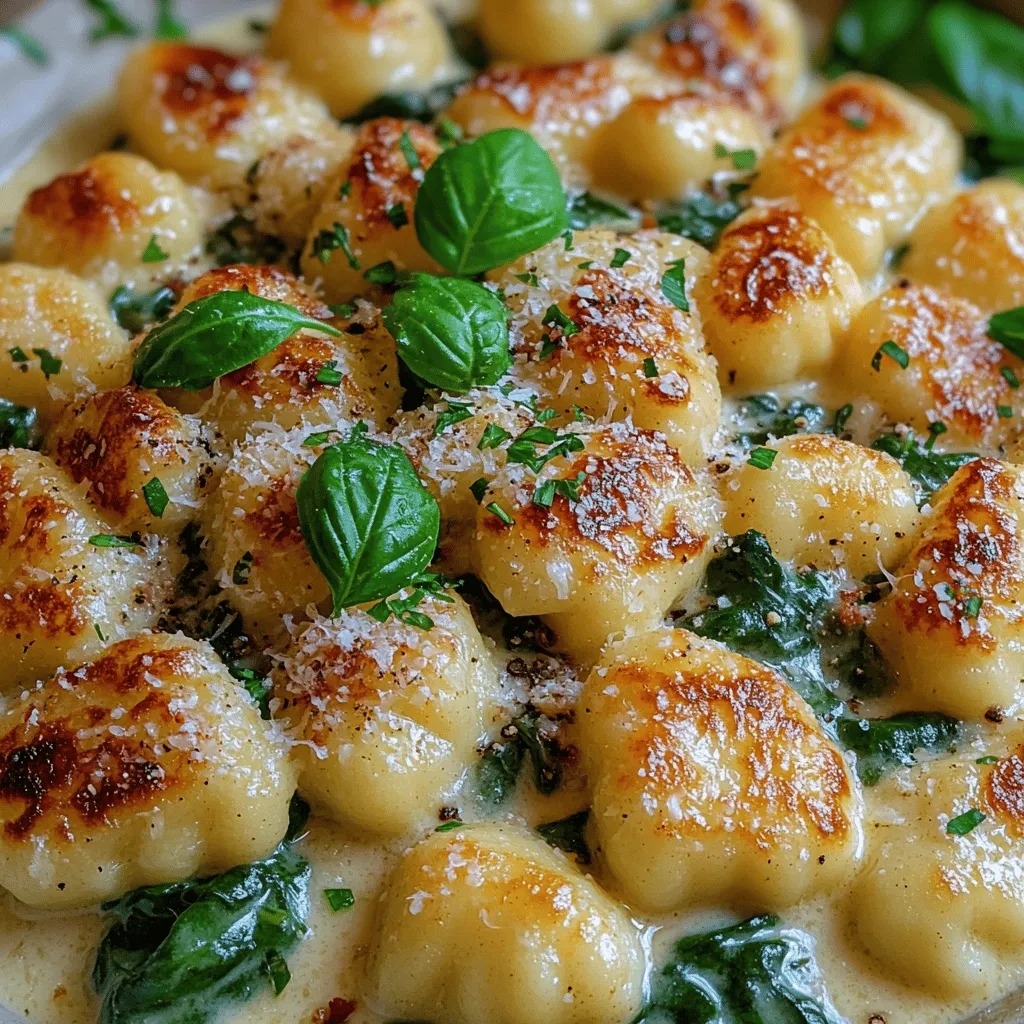 Gnocchi, a beloved staple in Italian cuisine, has captured the hearts and palates of food lovers around the world. This dish, particularly when prepared as Creamy Garlic Spinach Gnocchi, presents a sumptuous blend of flavors and textures that is both comforting and indulgent. The creamy sauce, infused with the rich essence of garlic and the vibrant freshness of spinach, creates a delightful dining experience that is hard to resist. Not only does this recipe offer a delicious meal, but it also showcases the versatility of gnocchi, making it suitable for a variety of occasions—from a casual weeknight dinner to an elegant gathering with friends.