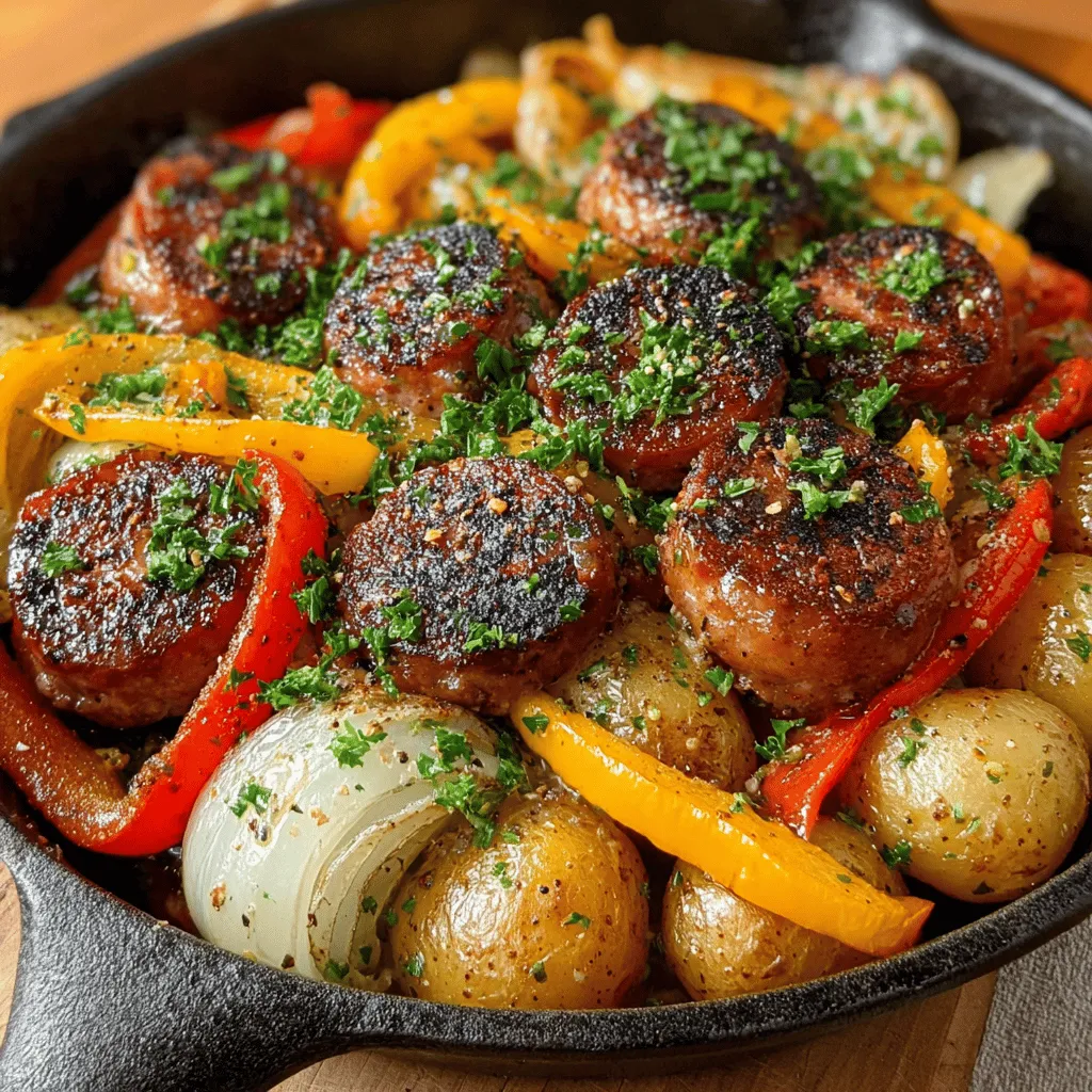 Welcome to the vibrant and mouthwatering world of Sizzling Sausage & Peppers Fiesta, a dish that brings together bold flavors and hearty ingredients in a delightful oven-baked meal. This recipe is not only a visual feast with its colorful presentation but also a perfect embodiment of comfort food, making it ideal for weeknight dinners or lively gatherings with friends and family. Imagine succulent Italian sausage roasted to perfection, vibrant bell peppers, tender baby potatoes, and aromatic garlic, all harmoniously seasoned to create a dish that tantalizes the taste buds. In this article, we will delve into the origins of this beloved dish, its nutritional benefits, and provide a step-by-step guide to crafting this culinary delight that is sure to become a staple in your kitchen.