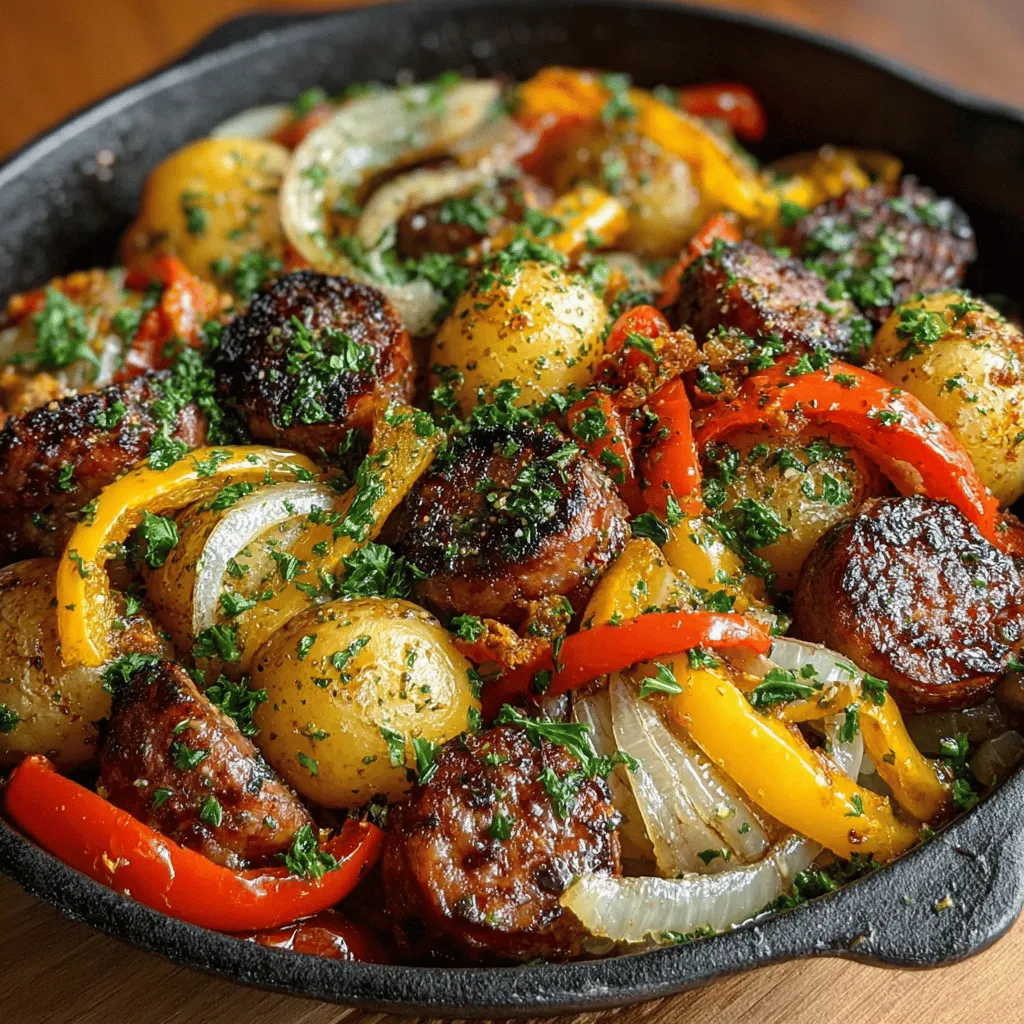Welcome to the vibrant and mouthwatering world of Sizzling Sausage & Peppers Fiesta, a dish that brings together bold flavors and hearty ingredients in a delightful oven-baked meal. This recipe is not only a visual feast with its colorful presentation but also a perfect embodiment of comfort food, making it ideal for weeknight dinners or lively gatherings with friends and family. Imagine succulent Italian sausage roasted to perfection, vibrant bell peppers, tender baby potatoes, and aromatic garlic, all harmoniously seasoned to create a dish that tantalizes the taste buds. In this article, we will delve into the origins of this beloved dish, its nutritional benefits, and provide a step-by-step guide to crafting this culinary delight that is sure to become a staple in your kitchen.