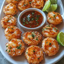 Crunchy Coconut Shrimp Bites are a delightful fusion of flavors and textures that bring the essence of tropical cuisine right to your kitchen. This dish features succulent shrimp coated in a crispy coconut crust, making it an irresistible appetizer or party snack. The combination of crunchy coconut with tender shrimp creates a mouthwatering experience that is sure to impress both family and guests alike.