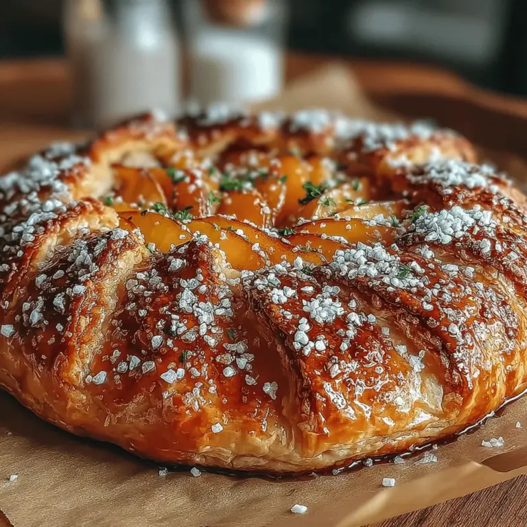 Once your dough has chilled sufficiently in the refrigerator, it's time to roll it out and prepare for your Juicy Summer Peach Galette. Begin by lightly flouring your work surface to prevent sticking. Take the chilled dough and place it in the center of your floured surface. Using a rolling pin, gently flatten the dough into a disc shape.