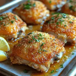 Garlic Parmesan Crusted Chicken Thighs