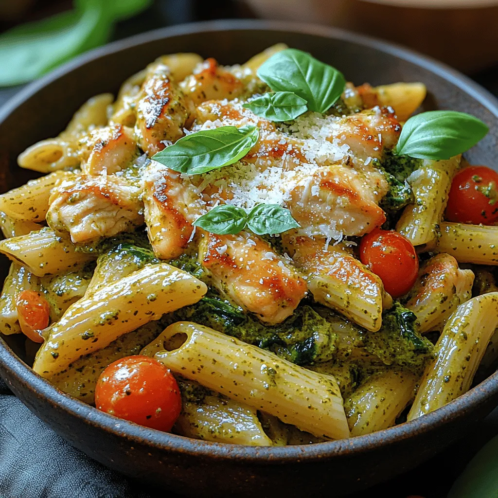 Creamy Pesto Chicken Penne is a delightful dish that artfully combines the comforting elements of pasta with the vibrant flavors of basil pesto. This recipe is a perfect reflection of culinary harmony, offering a creamy texture that envelops each piece of penne, enriched by tender chicken and a medley of fresh ingredients. The dish stands out not only for its delicious taste but also for its versatility and ease of preparation, making it an ideal choice for both weeknight dinners and special occasions.